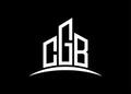 Letter CGB building vector monogram logo design template. Building Shape CGB logo.