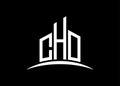 Letter CHO building vector monogram logo design template. Building Shape CHO logo.