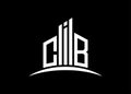 Letter CIB building vector monogram logo design template. Building Shape CIB logo. Royalty Free Stock Photo