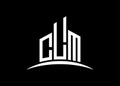 Letter CLM building vector monogram logo design template. Building Shape CLM logo. Royalty Free Stock Photo