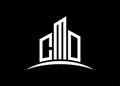 Letter CMO building vector monogram logo design template. Building Shape CMO logo.