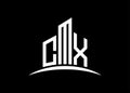 Letter CMX building vector monogram logo design template. Building Shape CMX logo. Royalty Free Stock Photo