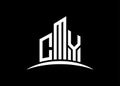 Letter CMY building vector monogram logo design template. Building Shape CMY logo. Royalty Free Stock Photo