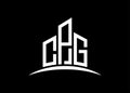 Letter CPG building vector monogram logo design template. Building Shape CPG logo.