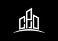 Letter CPO building vector monogram logo design template. Building Shape CPO logo.