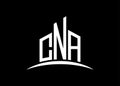 Letter CNA building vector monogram logo design template. Building Shape CNA logo. Royalty Free Stock Photo