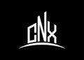 Letter CNX building vector monogram logo design template. Building Shape CNX logo.