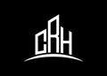Letter CRH building vector monogram logo design template. Building Shape CRH logo.
