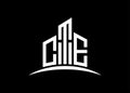 Letter CTE building vector monogram logo design template. Building Shape CTE logo.