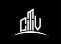 Letter CTV building vector monogram logo design template. Building Shape CTV logo. Royalty Free Stock Photo