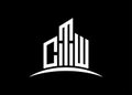 Letter CTW building vector monogram logo design template. Building Shape CTW logo. Royalty Free Stock Photo