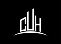 Letter CUH building vector monogram logo design template. Building Shape CUH logo.
