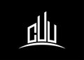 Letter CUU building vector monogram logo design template. Building Shape CUU logo. Royalty Free Stock Photo
