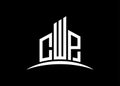 Letter CWP building vector monogram logo design template. Building Shape CWP logo. Royalty Free Stock Photo