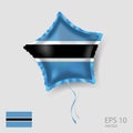 Celebration vector balloon with flag of Botswana. Shiny Star balloon.Web Royalty Free Stock Photo