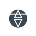 AV monogram. Geometric uppercase letter a, letter v logo.Circle emblem.