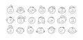 Cartoon character face circle avatar illustration set Royalty Free Stock Photo