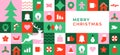 Merry christmas modern geometric banner Royalty Free Stock Photo