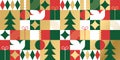 Modern geometric christmas mosaic seamless pattern