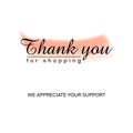 Thank you for - modern design with calligraphic inscription and font. Vector typography.shopping