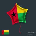 Celebration vector balloon with flag of Guinea Bissau. Shiny Star balloon.Web Royalty Free Stock Photo