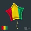 Celebration vector balloon with flag of Guinea. Shiny Star balloon.Web Royalty Free Stock Photo