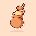 vector of cute peel brown single potato vegetable isolated Royalty Free Stock Photo