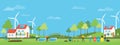 flat vector illustration People cooperating for environmental sustainability development and protection concept. with plant a tree