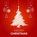 Merry Christmas and Happy Holidays greeting card, frame, banner. New Year. Christmas red gifts, presents on blue background top Royalty Free Stock Photo