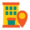 Office Building Location Maps Vector Flat Icon suitable for business or investment or office purpose.