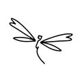 Dragonfly Line Art Doodle Illustration