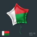 Celebration vector balloon with flag of Madagascar. Shiny Star balloon.Web Royalty Free Stock Photo