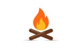 Campfire icon in flat illustration, Bonfire vector icon Royalty Free Stock Photo