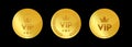 VIP Gold Badge, Set of VIP gold badges for important person and special membership