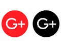 G+ Icon - Google + Icons in two colors Royalty Free Stock Photo