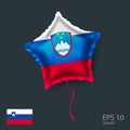Celebration vector balloon with flag of Slovenia. Shiny Star balloon.Web Royalty Free Stock Photo