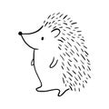 Hand-drawn adorable hedgehog