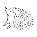 Hand-drawn adorable hedgehog