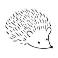 Hand-drawn adorable hedgehog