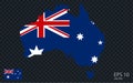 Vector map of Australia. Vector design isolated on grey background.Web