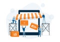 business people team working developer and designer team create an online store shop concept.