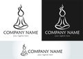 Abstract Person in Meditation Logo Concept Design