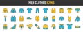 Men Clothes icon set. Royalty Free Stock Photo