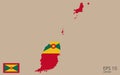 Vector map of Grenada. Vector design isolated on grey background.Web