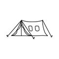 Outline tent for wild life in nature