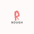 R Letter Logo In Rough Style
