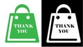 Shopping bag Iconic Vector Green & Black