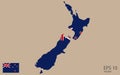 Vector map of New Zealand. Vector design isolated on grey background.Web