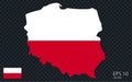 WebVector map of Poland. Vector design isolated on grey background.