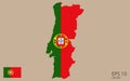 Vector map of Portugal. Vector design isolated on grey background.Web